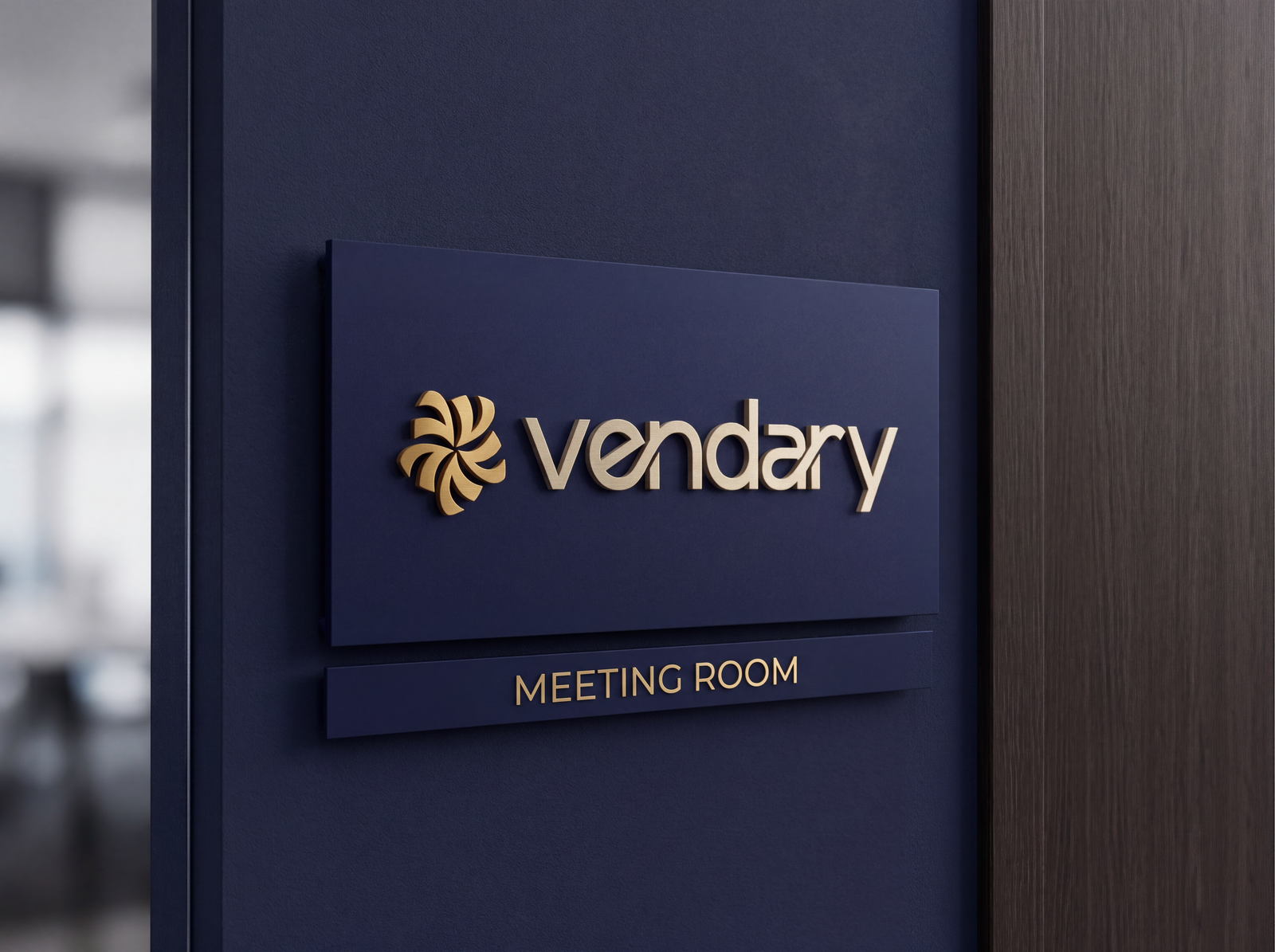 Vendary meeting room door signage